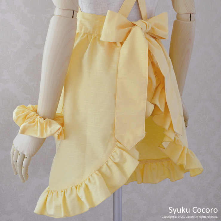 クリームイエロー エプロンドレス